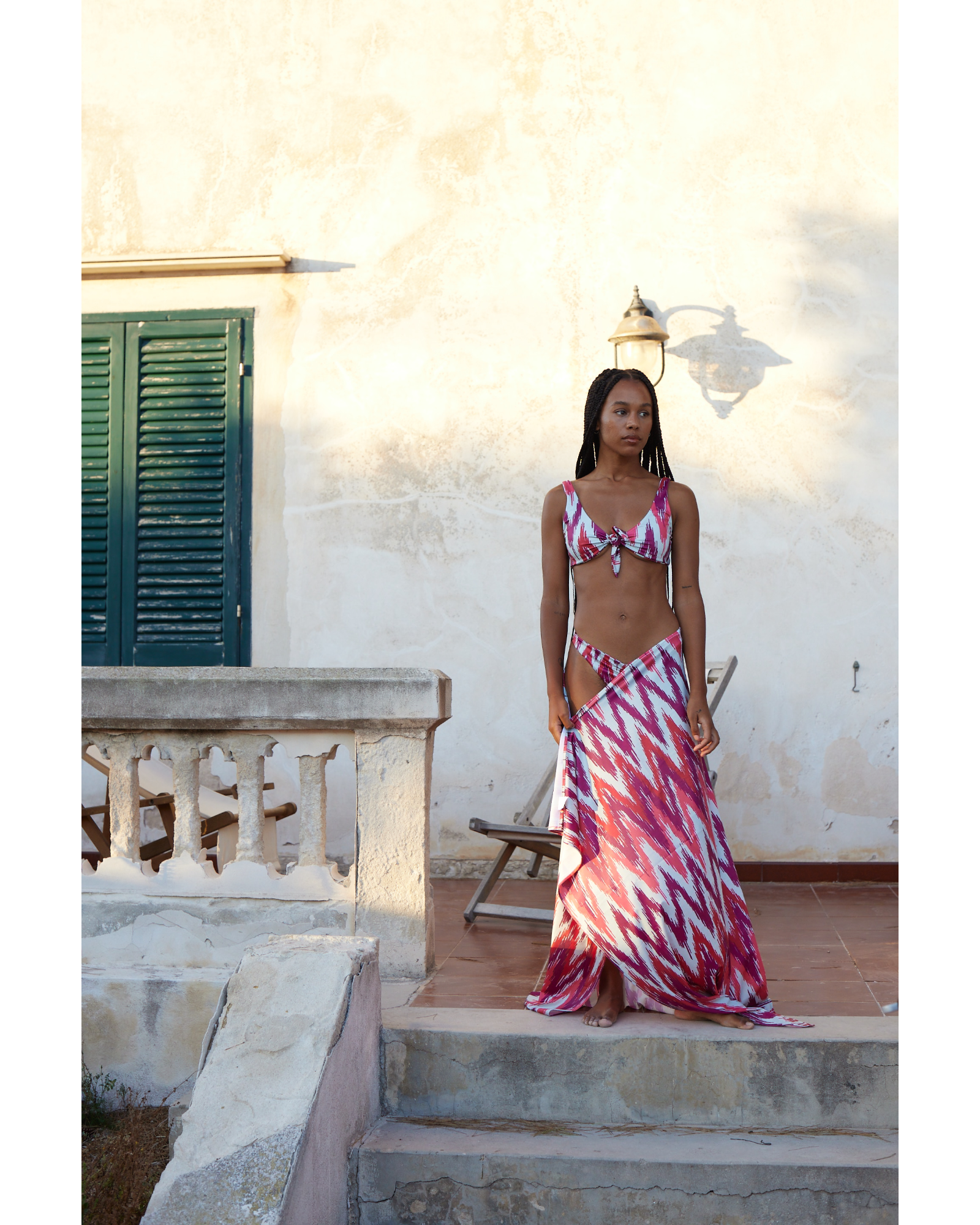 Pink & Red Ikat Paréo
